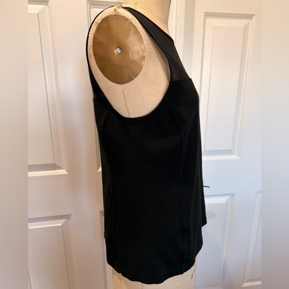 Lauren Black Sleeveless Mesh Yoke Tank Top Size L - Picture 5 of 7